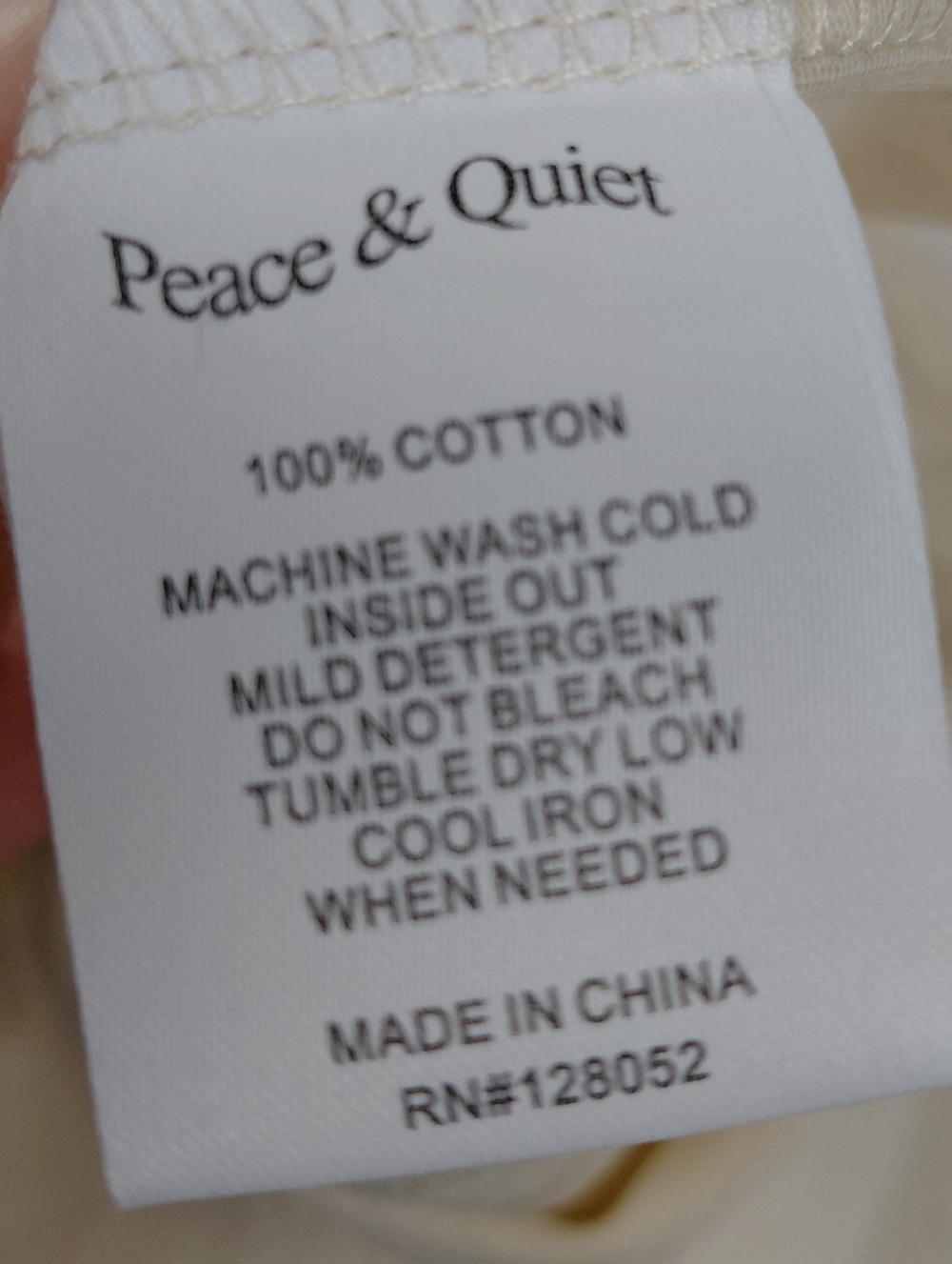 Museum Of Peace & Quiet Long Sleeve t Shirt NWT Cream Green 100% Cotton - Picture 5 of 7